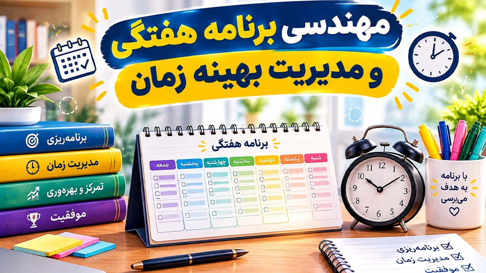 مهندسی برنامه هفتگی و مدیریت بهینه زمان - چگونه در پایه نهم هم برای امتحانات نهایی و هم آزمون تیزهوشان آماده شویم؟